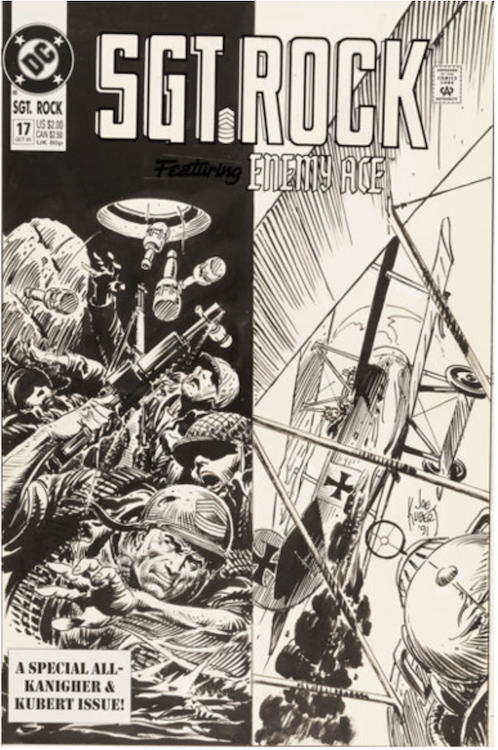 Sgt. Rock #17 Cover Art by Joe Kubert sold for $10,800. Click here to get your original art appraised.
