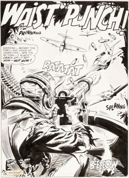 Star Spangled War Stories #58 Splash Page 1 by Joe Kubert sold for $10,200. Click here to get your original art appraised.