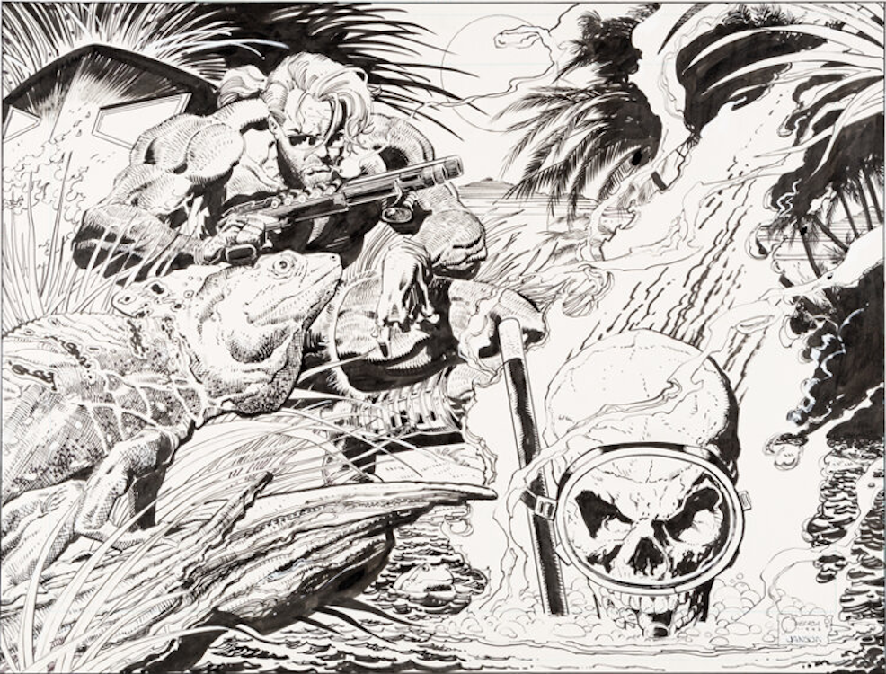 Marvel Swimsuit Special Ghost Rider & Johnny Blaze Pin-up Illustration by Joe Quesada sold for $2,880. Click here to get your original art appraised.