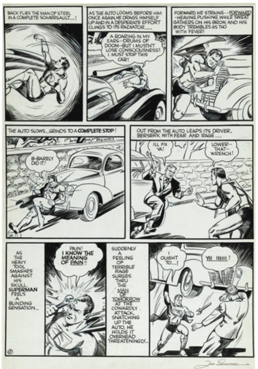 Superman Unpublished Story Page 9 sold for $6,570
Joe Shuster Studio