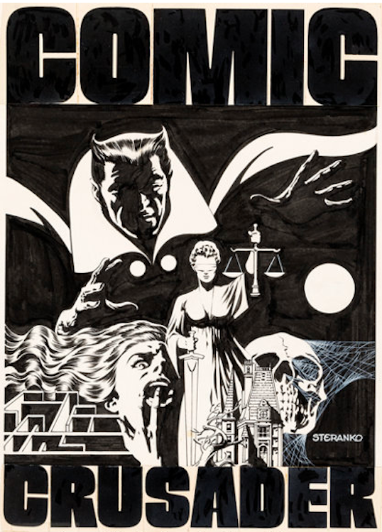 Comic Crusader #17 Cover Art by Jim Steranko sold for $13,200. Click here to get your original art appraised.