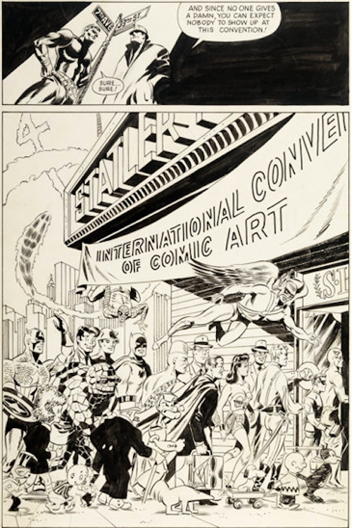 International Comic Book Art Convention Promotion 'The Conventioneers' Page 2 by Jim Steranko sold for $20,315. Click here to get your original art appraised.