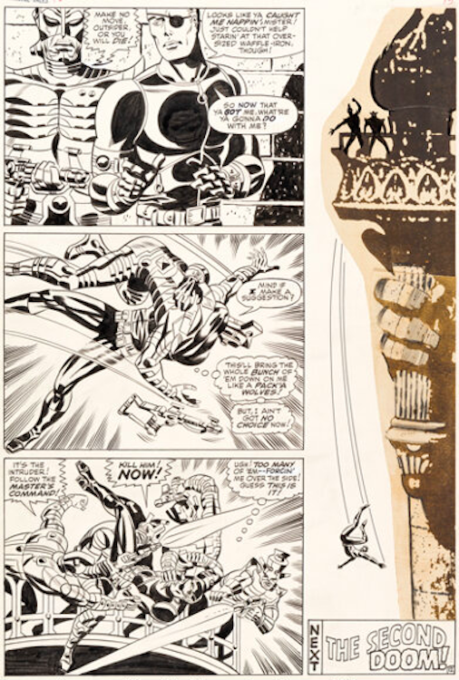 Strange Tales #160 Page 12 by Jim Steranko sold for $33,600. Click here to get your original art appraised.