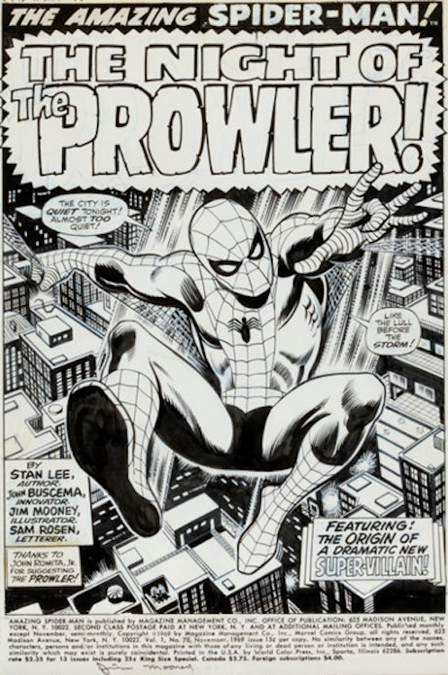 The Amazing Spider-Man #78 Splash Page by John Buscema sold for $65,125. Click here to get your original art appraised.