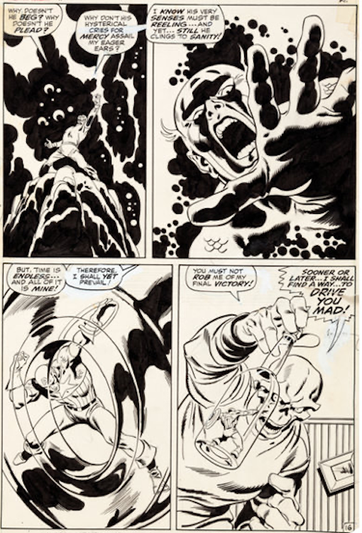 Captain America #115 Page 16 by John Buscema sold for $9,560. Click here to get your orignal art appraised.