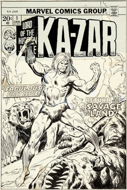Kazar #1 Cover Art by John Buscema sold for $25,200. Click here to get your original art appraised.
