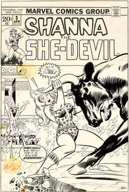 Shanna the She-Devil #3 Cover Art by John Buscema sold for $8,400. Click here to get your original art appraised.