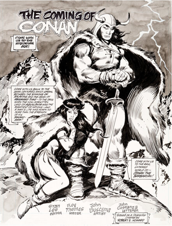 The Savage of the Sword of Conan #222 Splash Page by John Buscema sold for $15,600. Click here to get your original art appraised.