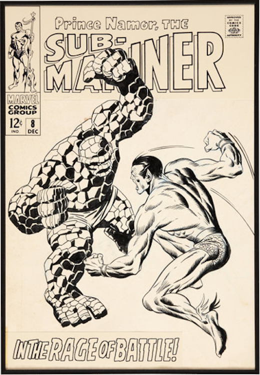 The Sub-Mariner #8 Cover Art by John Buscema bsold for $19,120. Click here to get your original art appraised.