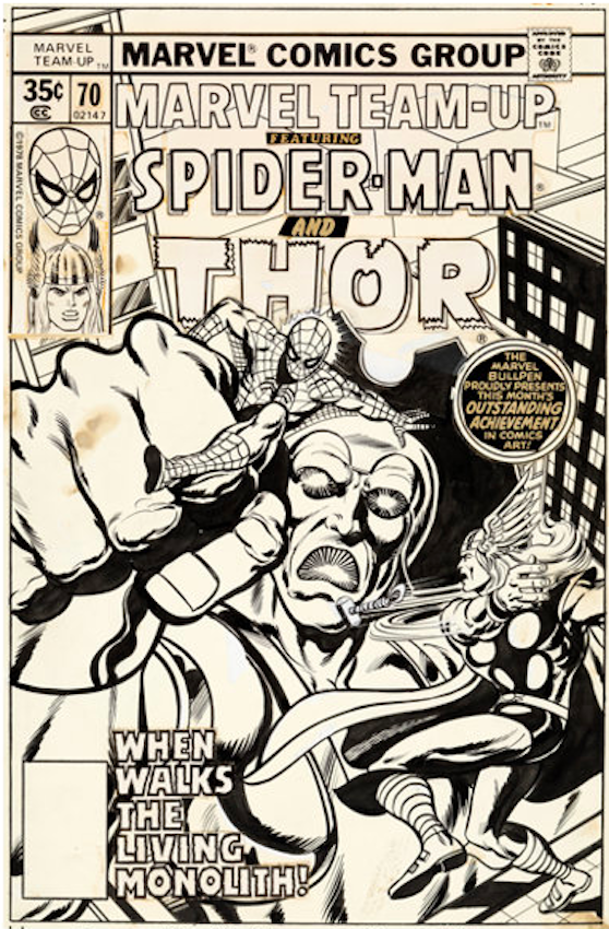 Marvel Team-Up #70 Cover Art by John Byrne sold for $28,800. Click here to get your original art appraised.
