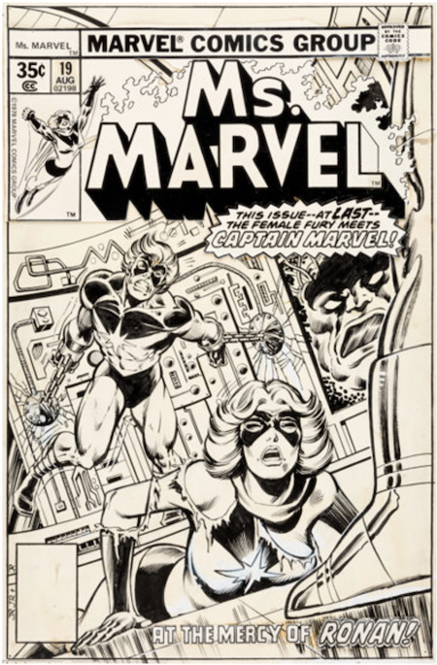 Ms. Marvel #19 Cover Art by John Romita Jr. sold for $28,800. Click here to get your original art appraised.