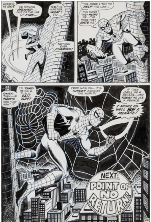 The Amazing Spider-Man #69 Page 20 by John Romita Sr. sold for $35,850. Click here to get your original art appraised.