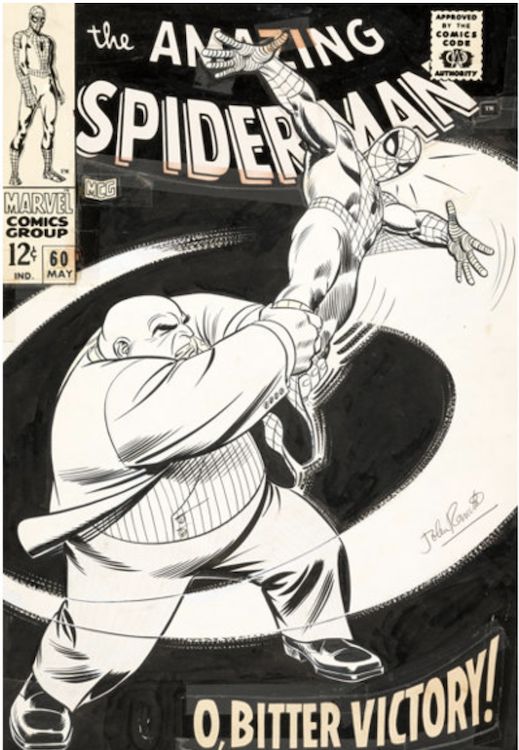 The Amazing Spider-Man #60 Cover Art by John Romita Sr. sold for $288,000. Click here to get your original art appraised.