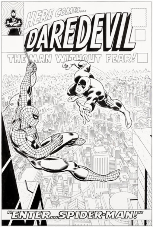 Daredevil #16 Cover Art by John Romita sold for $20,400. Click here to get your original art appraised.