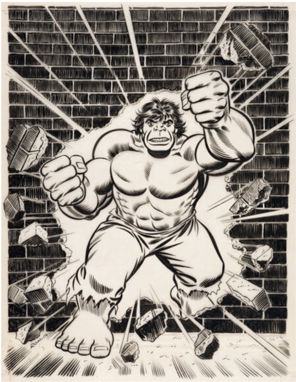 Hulk Poster Illustration by John Romita Sr. sold for $28,800. Click here to get your original art appraised.