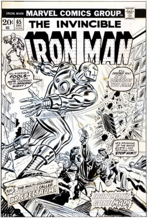 Iron Man #65 Cover Art by John Romita Sr. sold for $16,730. Click here to get your original art appraised.