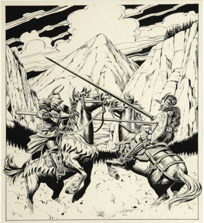 Joust Illustration by Larry Elmore sold for $960. Click here to get your original art appraised.