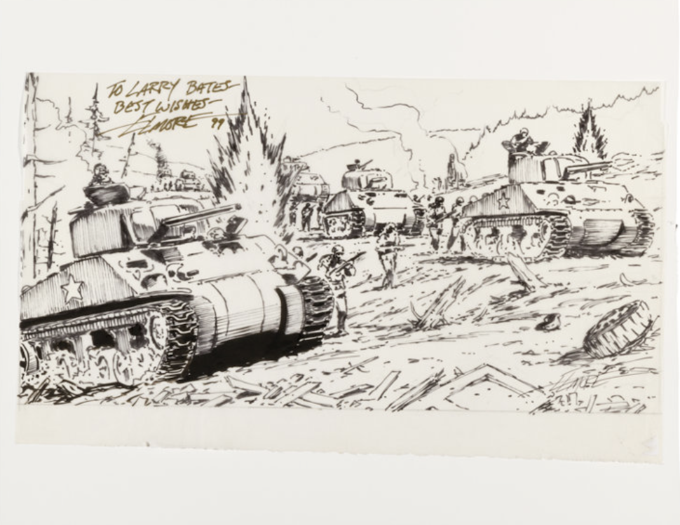 World War II Tank Battle Illustration by Larry Elmore sold for $70. Click here to get your original art appraised.