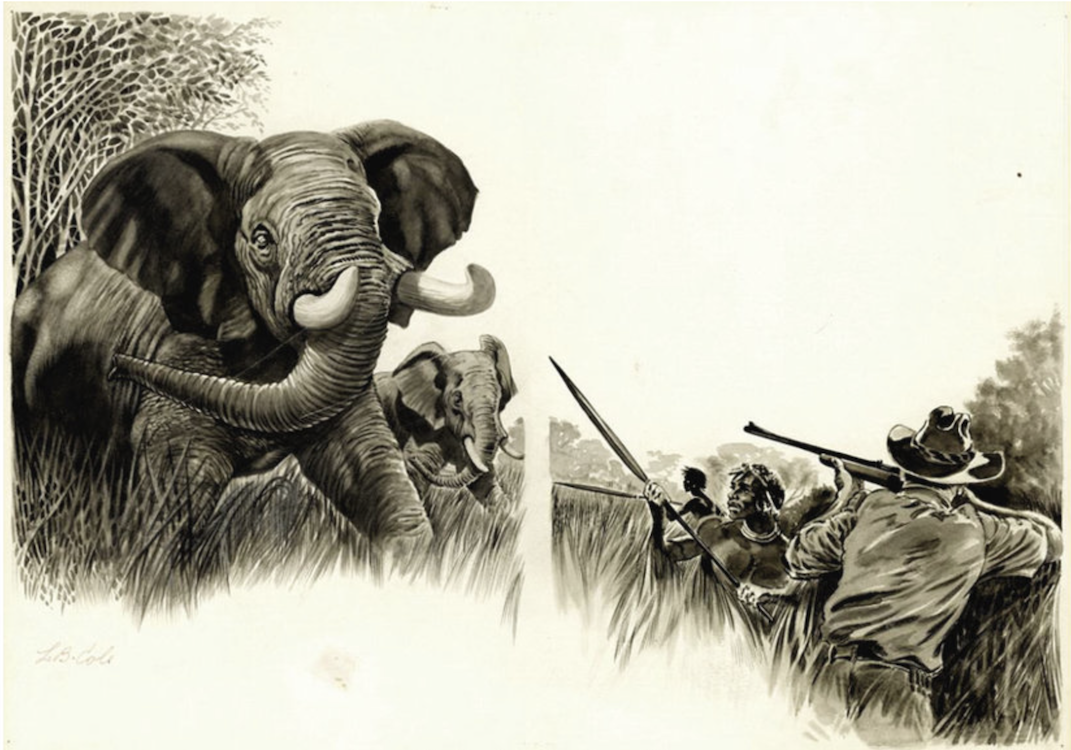 Elephant Hunting Illustration by L.B. Cole sold for $425. Click here to get your original art appraised.