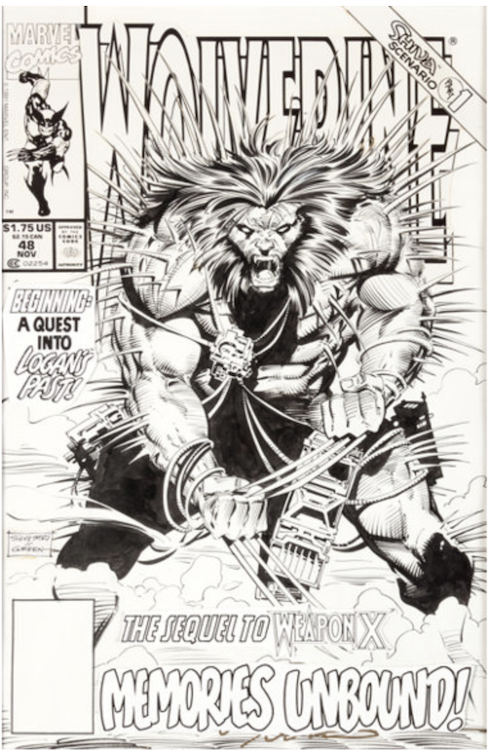 Wolverine #48 Cover Art by Marc Silvestri sold for $28,680. Click here to get your original art appraised.