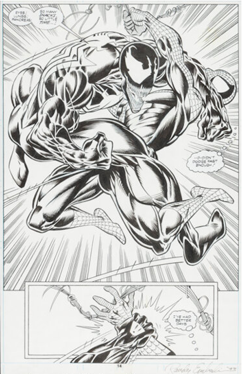 The Amazing Spider-Man #374 Page 10 by Mark Bagley sold for $40,800. Click here to get your original art appraised.