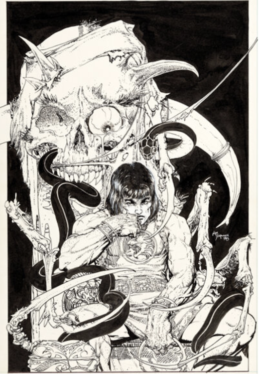 Conan the King #21 Cover Art by Michael Kaluta sold for $18,000. Click here to get your original art appraised.