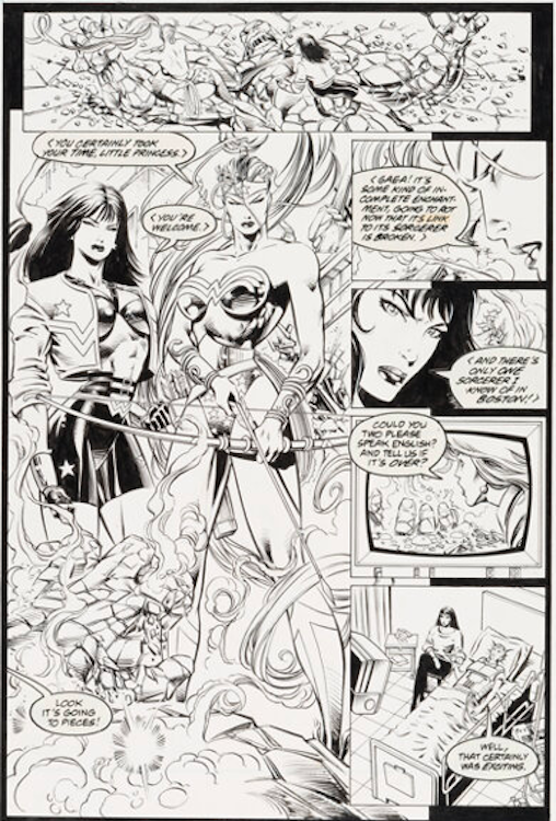 Wonder Woman #93 Page 10 by Mike Deodato sold for $4,560. Click here to get your original art appraised.