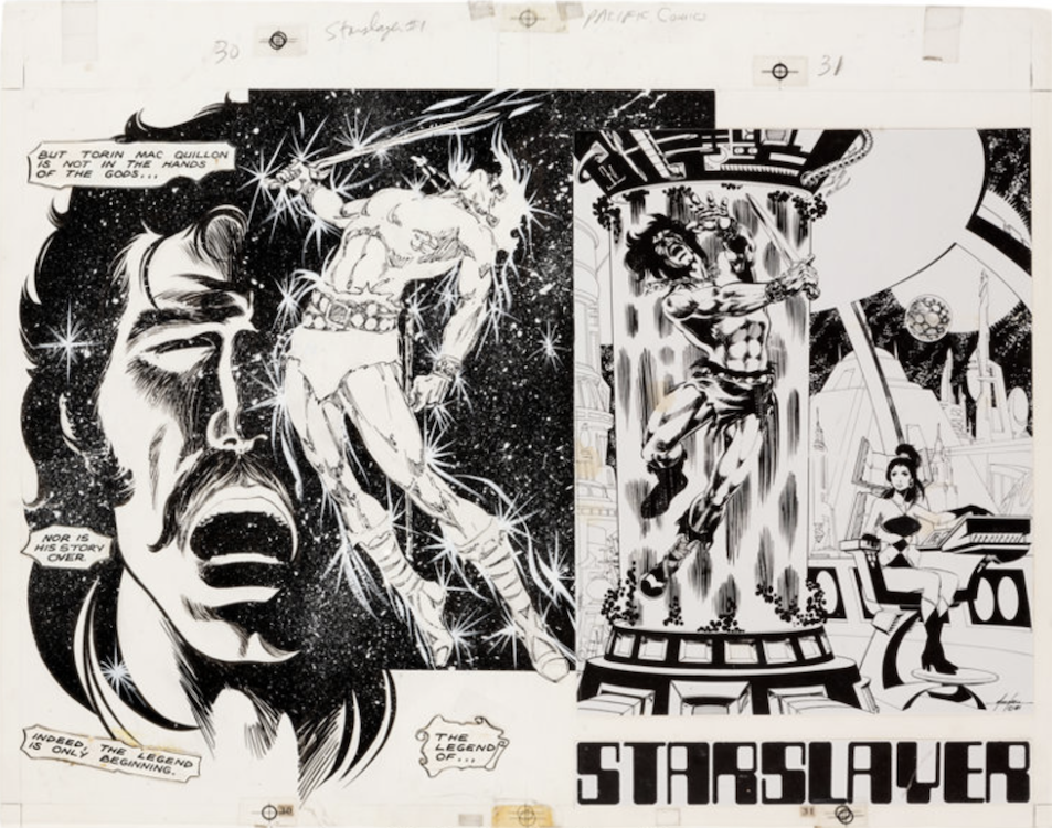 Starslayer #1 Comeplete 25-Page Story by Mike Grell sold for $12,000. Click here to get your original art appraised.