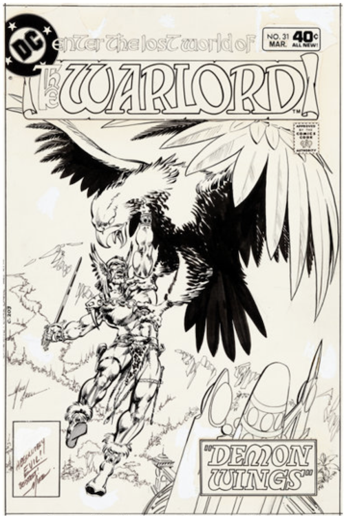 Warlord #31 Cover Art by Mike Grell sold for $5,520. Click here to get your original art appraised.
