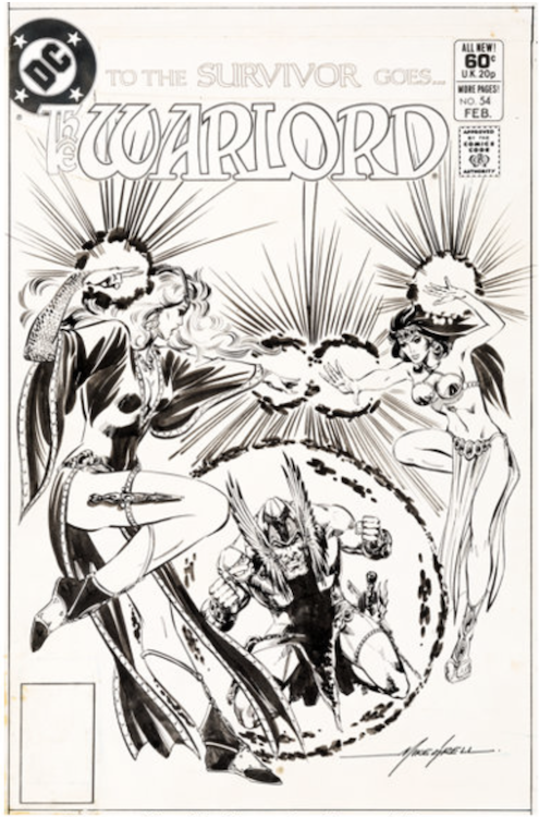 Warlord #54 Cover Art by Mike Grell sold for $7,170. Click here to get your original art appraised.