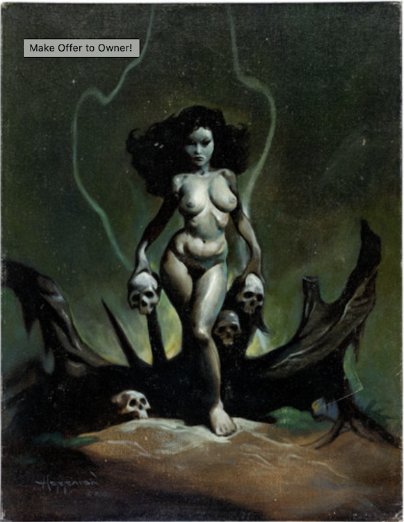 Nude Female with Skulls Painting by Mike Hoffman sold for $1,800. Click here to get your original art appraised.