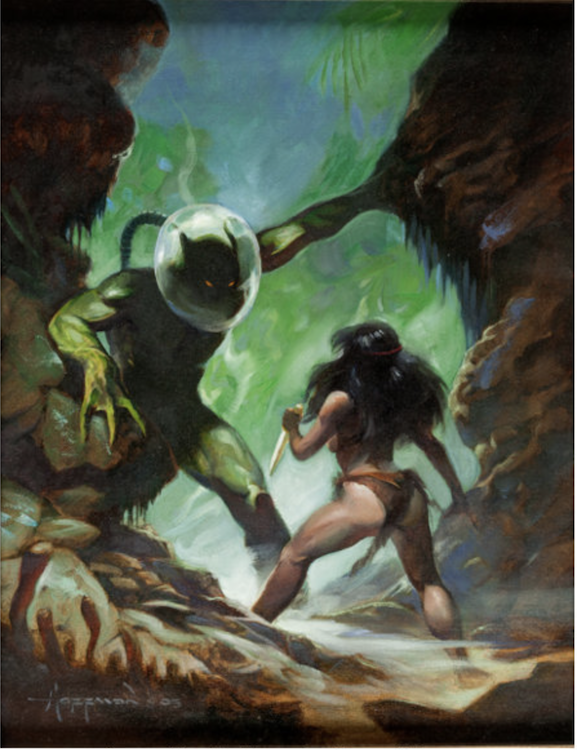 Planet Hunter Painting by Mike Hoffman sold for $1,315. Click here to get your original art appraised.