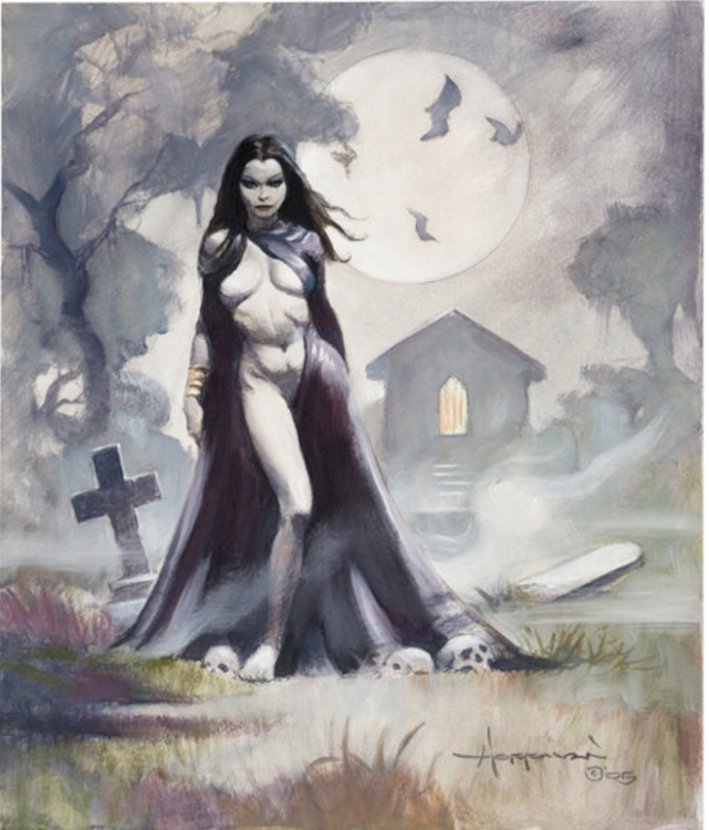 Vampire Girl Painting by Mike Hoffman sold for $2,160. Click here to get your original art appraised.