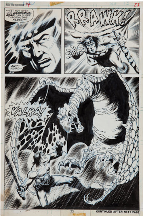 Kull the Destroyer #14 Page 23 by Mike Ploog sold for $1,910. Click here to get your original art appraised.