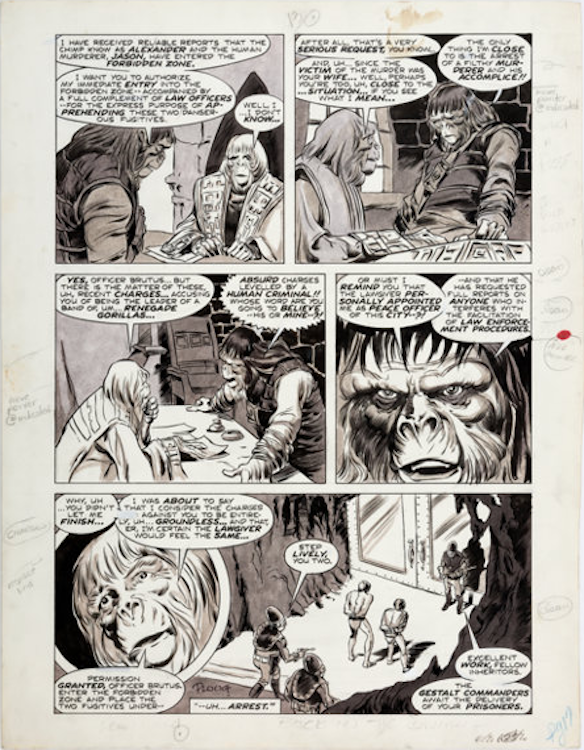 Planet of the Apes #3 Page 13 by Mike Ploog sold for $780. Click here to get your original art appraised.
