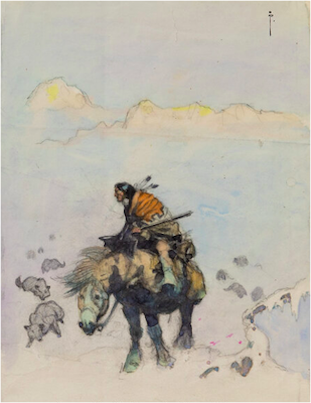 Native America original art by Frank Frazetta sold for $7,800. Click here to get your original art appraised.