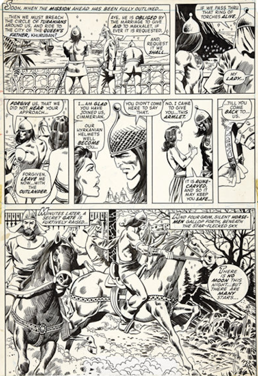 Conan the Barbarian #27 Page 7 by P. Craig Russell sold for $6,570. Click here to get your original art appraised.