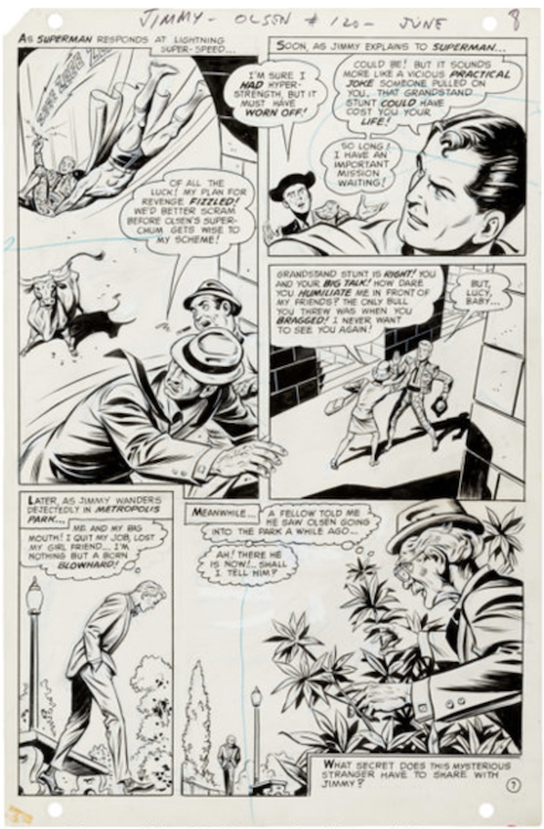 Superman's Pal Jimmy Olsen #120 Page 7 by Pete Costanza sold for $7,360. Click here to get your original art appraised.