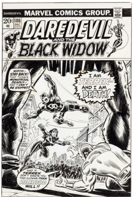 Daredevil #106 Cover Art by Rich Buckler sold for $33,600. Click here to get your original art appraised.