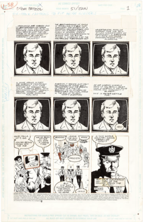 Doom Patrol #51 Page 1 by Richard Case sold for $180. Click here to get your original art appraised.