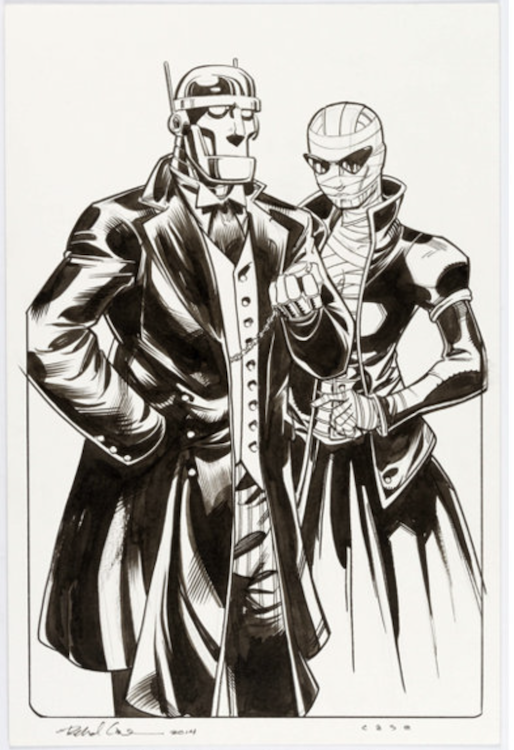 Robotman and Rebis of Doom Patrol Illustration by Richard Case sold for $130. Click here to get your original art appraised.