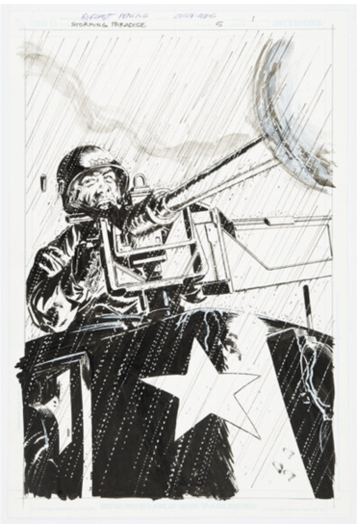 Storming Paradise #5 Splash Page 1 by Rick Burchett sold for $265. Click here to get your original art appraised.
