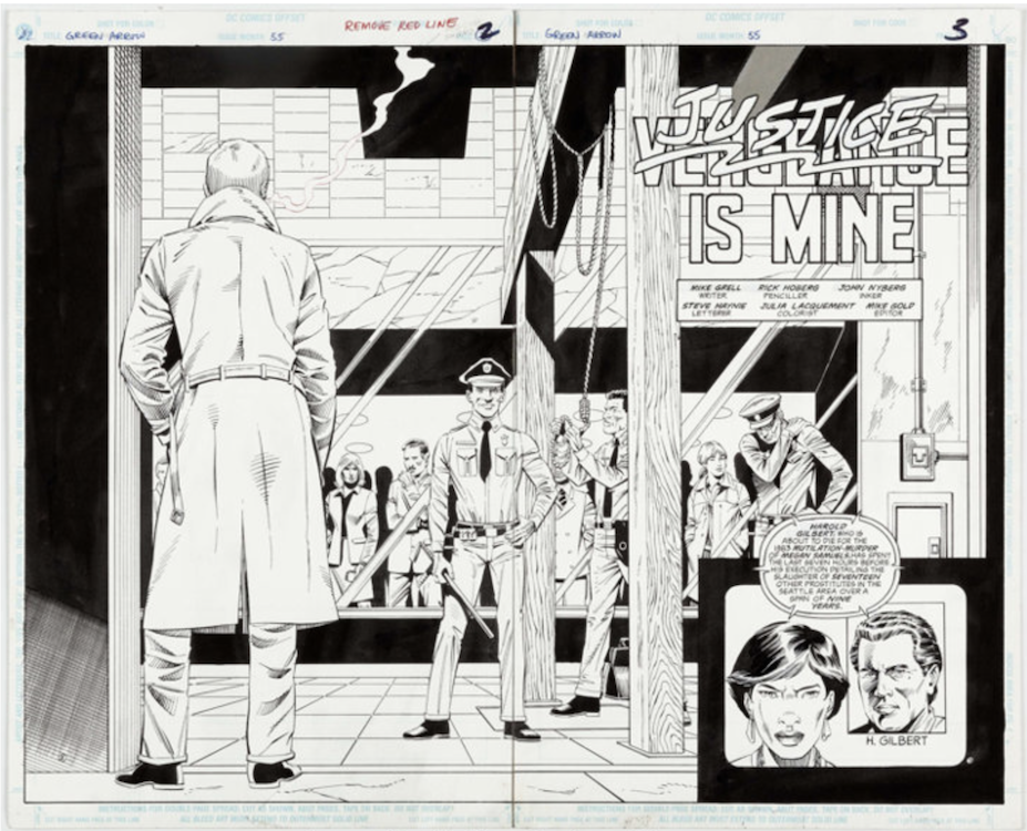 Green Arrow #55 Partial Story Group of 16 by Rick Hoberg sold for $720. Click here to get your original art appraised.