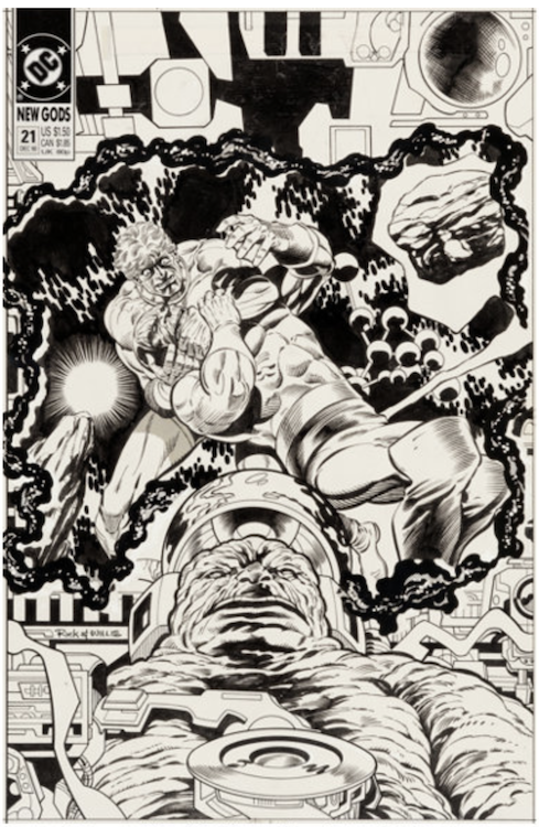 New Gods #21 Cover Art by Rick Hoberg sold for $1,315. Click here to get your original art appraised.