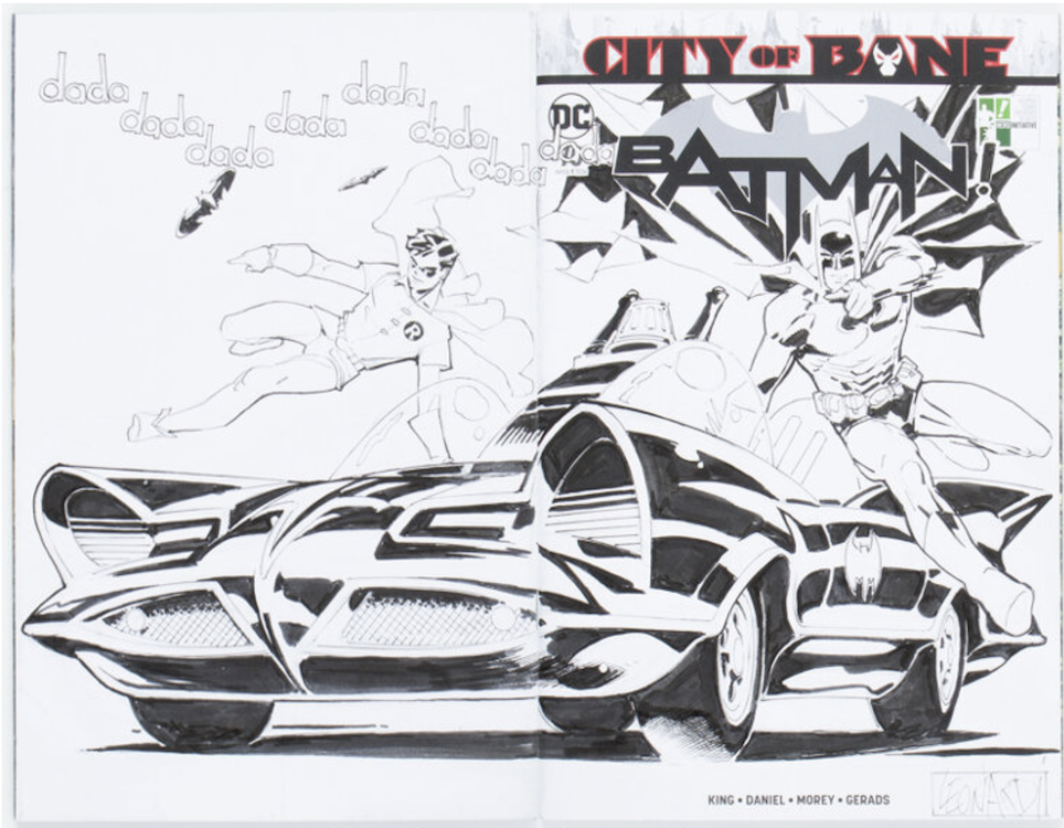 Batman #75 Wraparound Sketch Cover Art by Rick Leonardi sold for $750. Click here to get your original art appraised.