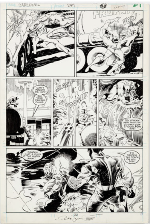 Daredevil #249 Page 20 by Rick Leonardi sold for $2,160. Click here to get your original art appraised.
