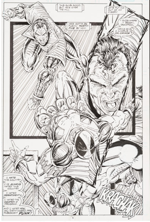 X-Force #2 Page 6 by Rob Liefeld sold for $3,585. Click here to get your original art appraised.