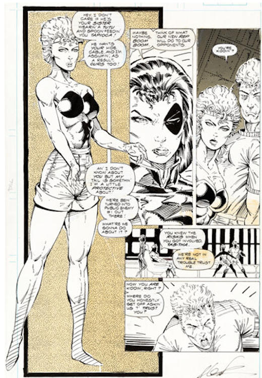 X-Force #5 Page 7 by Rob Liefeld sold for $4,320. Click here to get your original art appraised.