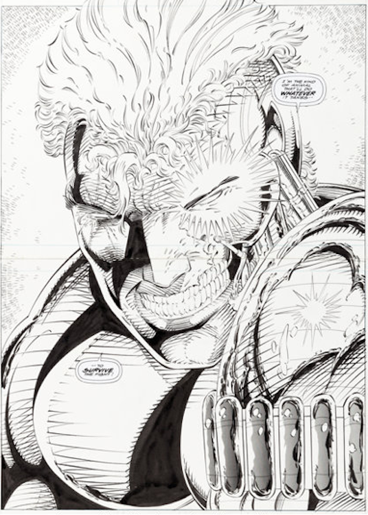 X-Force #9 Page 14-15 by Rob Liefeld sold for $5,280. Click here to get your original art appraised.