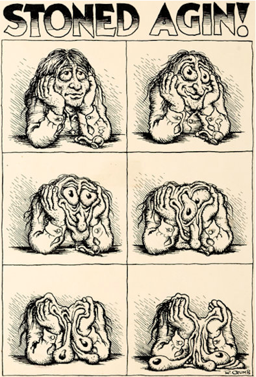Hytone Comix nn. 'Stoned Again' Inside Back Cover Art by Robert Crumb sold for $690,000. Click here to get your original art appraised.